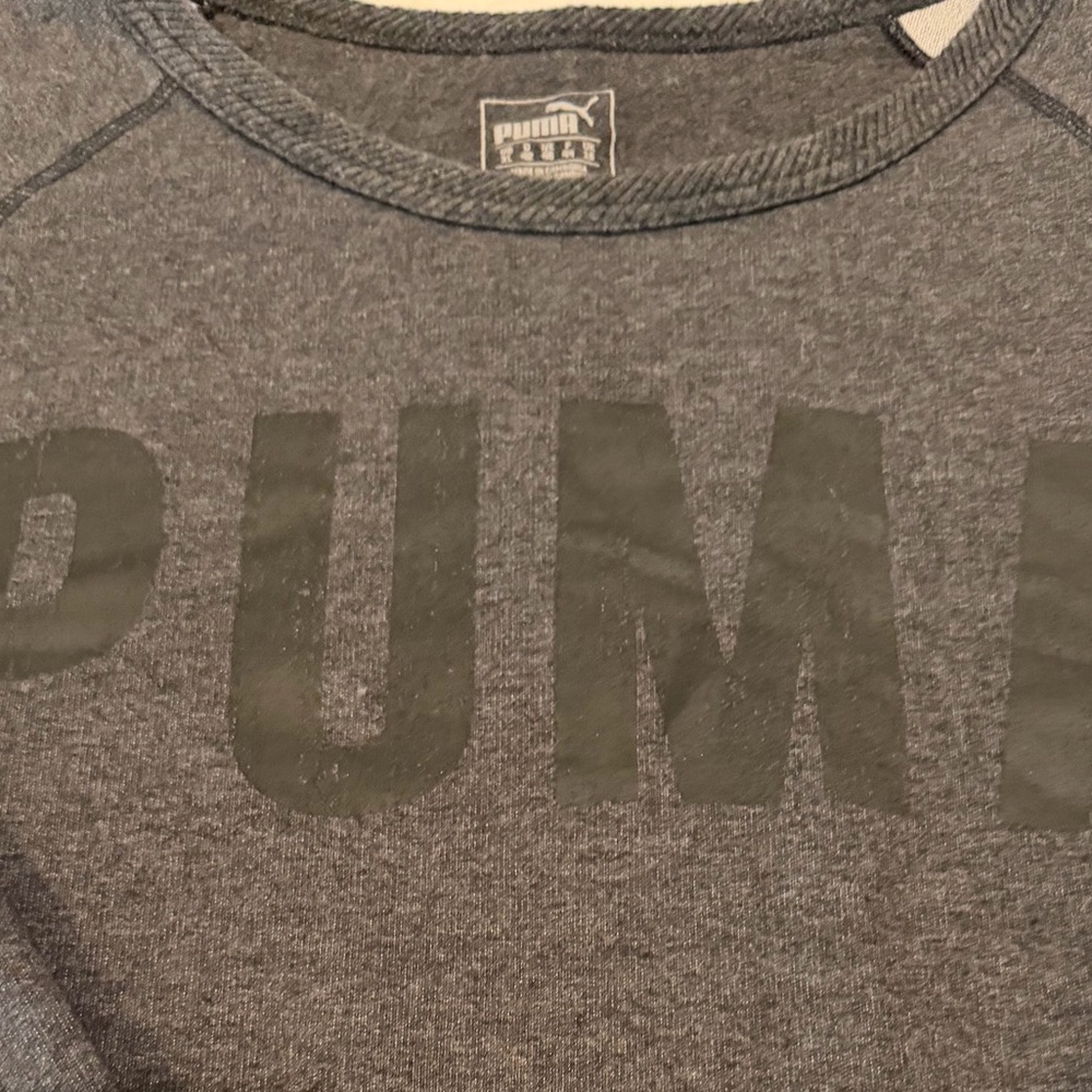 Womens XL Puma Boat neck sweatshirt, black logo on dark grey MOSTLY COTTON TOP - Picture 13 of 14